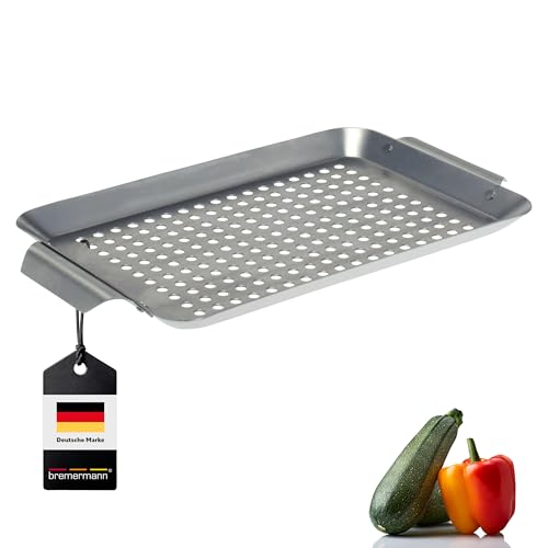 bremermann Grillplatte 32 x 1,5 x 18,5 cm Edelstahl Grillkorb Grillpfanne (1)