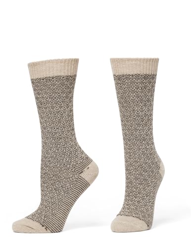 HUE Women's Merino Wool Blend Crew Boot Breathable Natural Temperature Regulating Moisture Wicking Athletic Socks 2 Pair Pack3