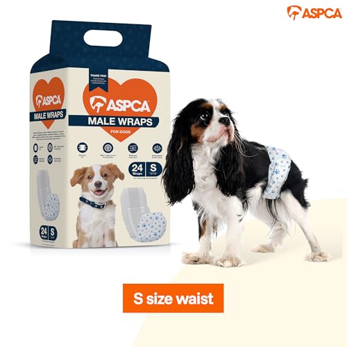 Image of ASPCA Disposable Male Dog Diapers, Leak-Proof Dog Wraps with Wetness Indicator, Adjustable Fit for Training & Incontinence, 24 Count