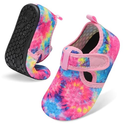 Image of LeIsfIt Kids Water Shoes Girls Boys Quick Dry Aqua Socks Breathable Swim Shoes Non-Slip Barefoot Socks for Beach Surf