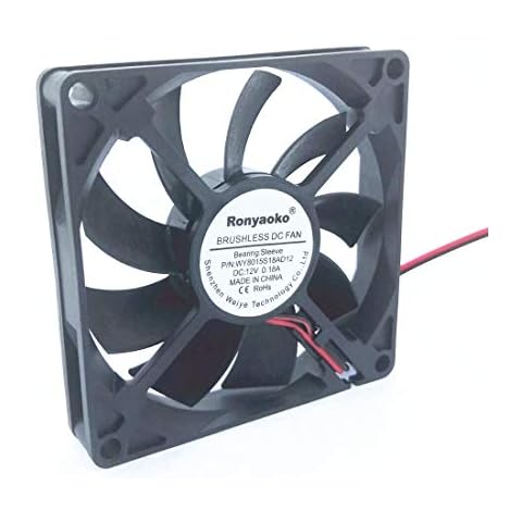 Ronyaoko 8cm 80mm x 80mm x 15mm 8015 12V 0.18A Brushless DC Cooling Fan XH2.54-2Pin Cover