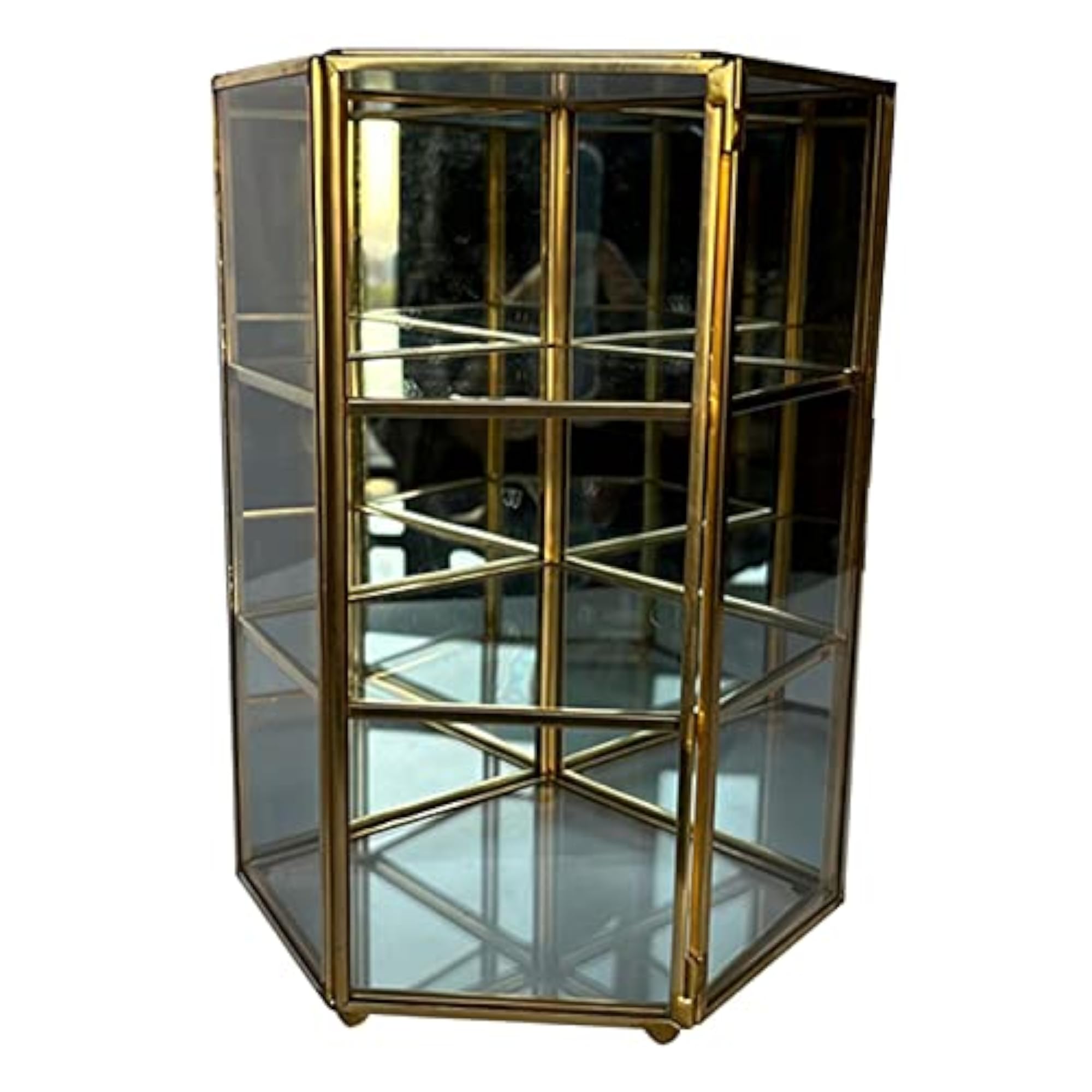 Antique Style Clear Glass Display Jewelry Box Organizer
