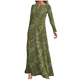 Geschenke Für Frauen Kleid Damen, Sweatkleid Midi Kleider Leinenkleid Herbst Damenkleider Herbst Kleid Grün Elegant Lange Herbströcke Tüllrock Rot Knielange Röcke Cocktailkleider(2-Armee Grün, L)