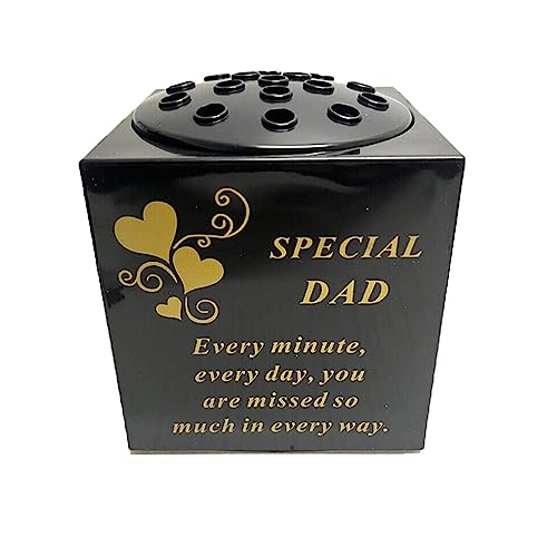 Yaldram Graveside Memorial Rose Bowl, Grave Vase Container for Flower with Personalised Verse Memorial Gift for Loved One. (Dad)