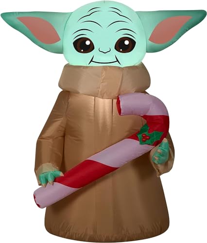 National Tree Company Inflatable Baby Yoda, LED Lights, Plug in, ...