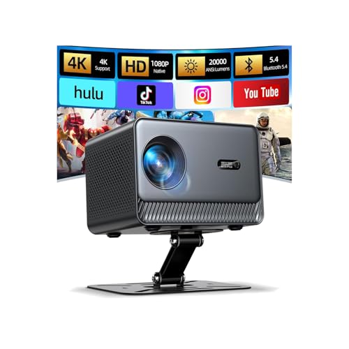 Consejos para Comprar Proyector Steren los 5 más buscados. 42 Proyector 4k, Mini Proyector Portatil con Android, 20000L 1080P Proyectores Inteligente con Enfoque Automático, WiFi 6 y BT 5.4, Pantalla de 200', Giro de 270°, Compatible con...