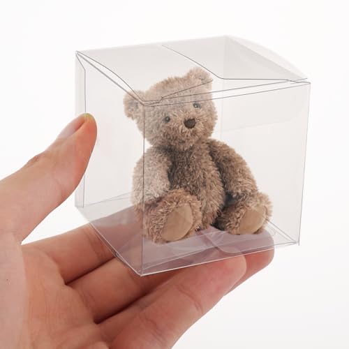Boîtes à dragées transparentes PVC 6x6x6 cm pour mariages et baptêmes