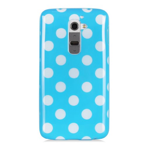 Gadgetsevil Jelly Mercury TPU Rubber Skin Slim Polka Dot Case for LG G2 D802 (Light Blue)