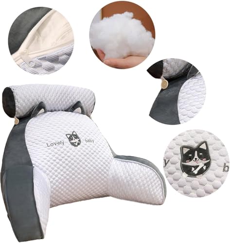 Almofada de leitura para cama, almofada de leitura para cama, suporte lombar, almofada em forma de c