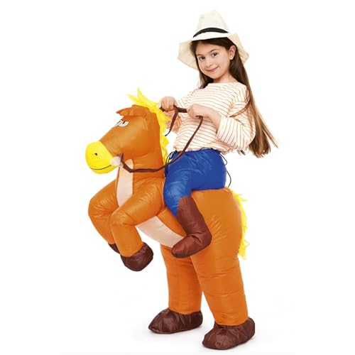 AirSuit® Déguisement Gonflable Cowboy pour Enfants | Taille 90 à 120cm | Costume pour Fête Déguisée | en Polyester très Résistant - Agréable à Porter...