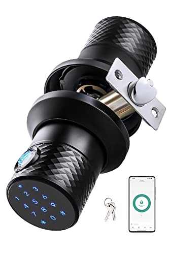 Fingerprint Entry Door Lock, Biometric Door knob, Combination Door Handle, 255 Users, Anti-pry Code, 4 Unlocking Ways (Key/Code/Fingerprint/App), Zinc Alloy, for Home, Hotel, Office, Apartments Fingerprint Entry Door Lock, Biometric Door knob, Combination Door Handle, 255 Users, Anti-pry Code, 4 Unlocking Ways (Key/Code/Fingerprint/App), Zinc Alloy, for Home, Hotel, Office, Apartments