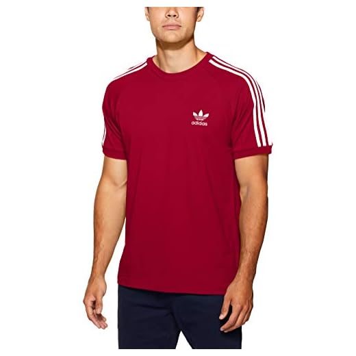 adidas 3-Stripes tee Camiseta, Hombre, Rojo (Buruni), XL