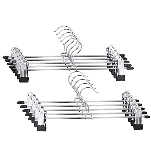 30cm Metall Hosenbügel Kleiderbügel, Kleiderbügel mit Anti-Rutsch Klammern für Hosen Röcke Socken Unterwäsche (12 Stück) Cover