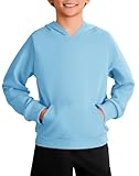 Haloumoning Boys Fashion Hoodies Kids Long Sleeve Hooded Sweatshirts with Kangaroo Pocket 5-14 Years Blue