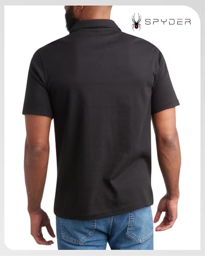 Spyder Mens Polo Shirt - Cotton Polo Shirts for Men - Casual Golf Shirt - Mens Polo Shirts Short Sleeve - Collared Shirt Men4