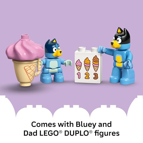 LEGO DUPLO Bluey Ice Cream Trip with Bluey - Toddler Toy for Kids, Boys, and Girls Ages 2+ - Includes Figure and Ice Cream Stand - Sensory Toy for Pretend Play - Preschool Gift Idea - 10458 - image 6
