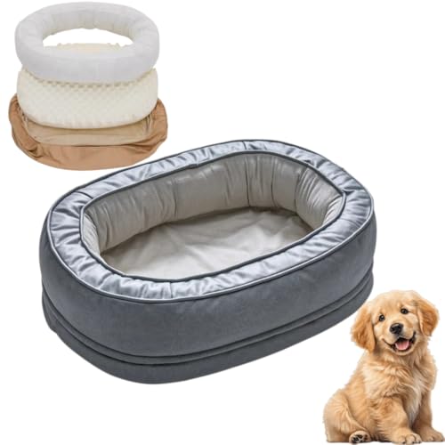 犬 ベッド ペットべッド 清掃しやすい 防水 ペットベッド ペットソファー 犬用ベッド 洗える さらさら 通気性 蒸れにくい ペットクッション 枕付き クッション性が 高反発 高齢犬 子犬 猫 多頭飼い 取り外せるカバー 滑り止め オールシーズン 中型犬