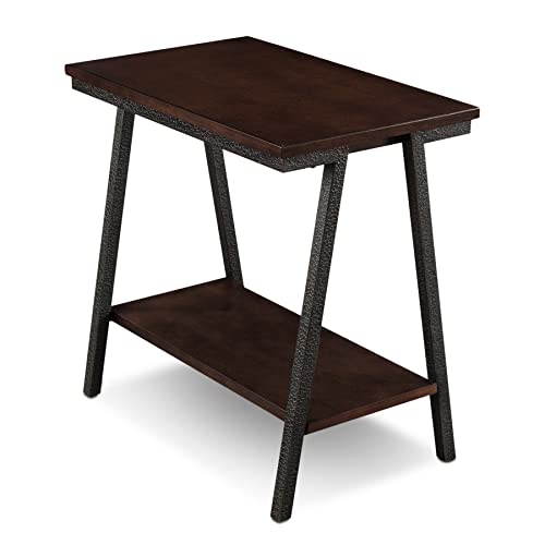 Image of Leick Home Empiria End Table, 15 inch, Walnut, Blackened Bronze