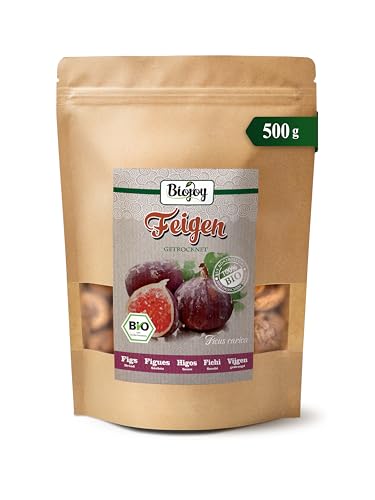 Biojoy Higos secos Ecológicos (500 g), enteros, sin azúcar añadido y sin azufre