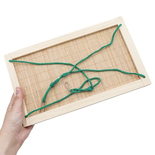 Image of Bird Swing Toys, Natural Wood + Bamboo Small Animals Hammock, Parrot Perch Stand, Cage Accessories for Small and Medium Birds Parrots Parakeets Cockatiels Budgie Hamster
