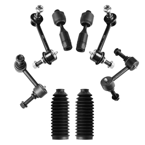 Image of Detroit Axle - 14pc Front End Suspension Kit for 2002 Chevy Trailblazer GMC Envoy Bravada Lower Control Arm Brackets Ball Joints Inner & Outer Tie Rods Front Rear Sway Bars Boots Replacement