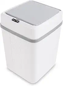 Lixeira Elétrica com Sensor 12 L Branca – Tampa Antiodor, Lixeira Moderna para Banheiro, Cozinha e Escritório, Abertura Sem Toque, Design Compacto e Higiênico