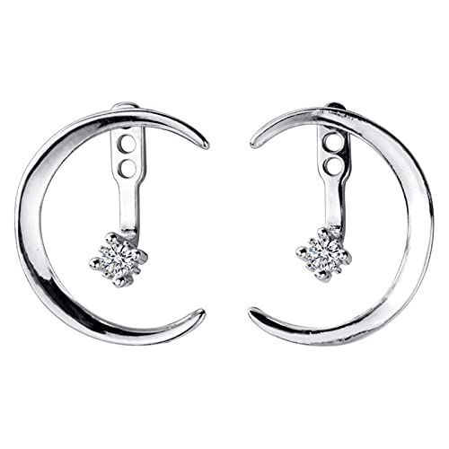 Boucle d'oreille lune or rose légère et solide pour soirée