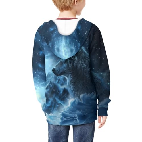 Zip up Hoodies for Boys Casual Loose Kangaroo Pocket4