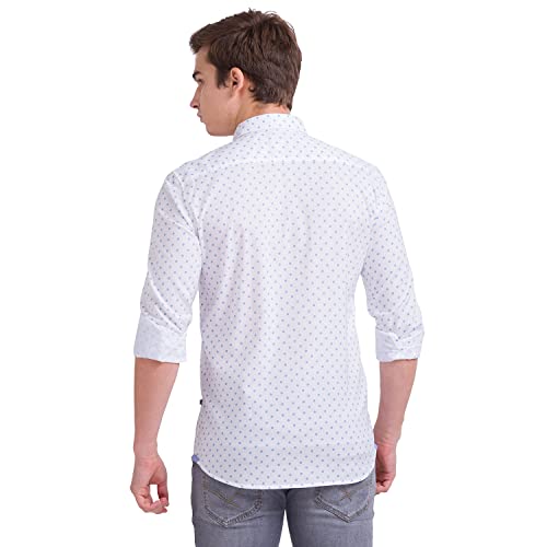 Image of Parx Men's Full Sleeve Slim Fit White Casual Shirt