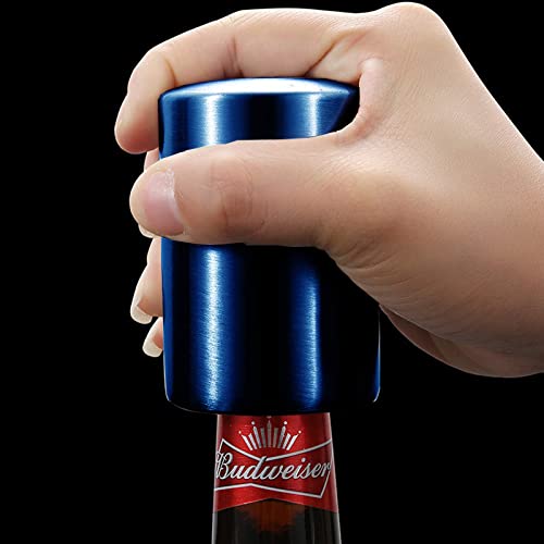 YUDANSI Bier flesopener, cadeau voor mannen vrouwen, magnetische automatische roestvrijstalen push-down opener, bier soda cap opener bier accessoires, magneet bieropener - Afbeelding 3