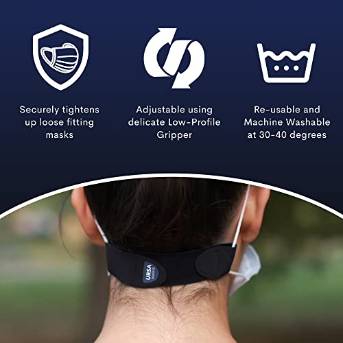 Maskie Face Mask Holder, Ultra-Light And Breathable Mask Ear Saver With Adjustable Gripper, Comfortable Mask Strap, Wear It In Multiple Ways, Reusable Mask Extenders/Ear Savers, 2.9 G - Ursa Straps #TOP6