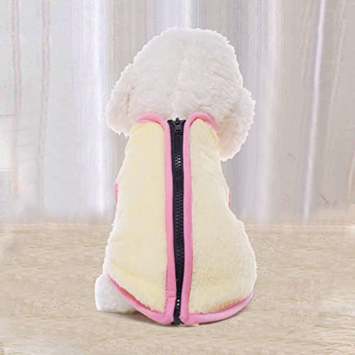 Hundepullover Haustier Hund Herbst/Winter Kleidung Warmer Samt Weich Hoher Kragen Reißverschluss Weste Haustier Kleidung Großer Hund Kleiner Hund Hundepullover Für Chihuahua (White, S)