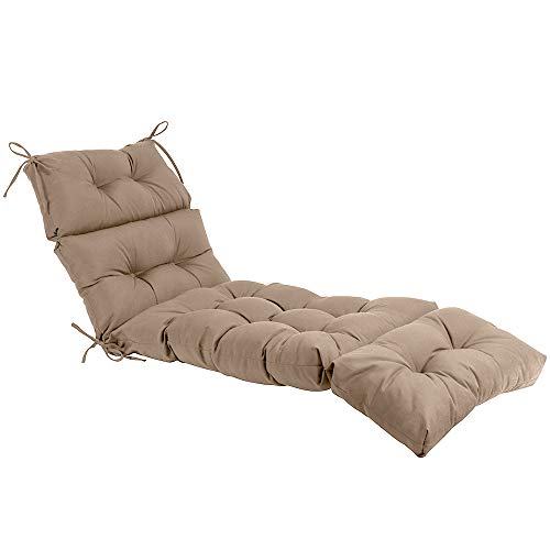 Image of QILLOWAY Outdoor Chaise Lounge Cushion 74x22x4 Inch, Waterproof Weather Resistant Replacement Pad for Patio Pool Furniture, Beige, Sand
