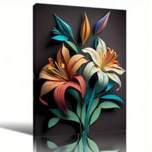 Affiche d'art mural fleurs colorées déco restaurant moderne 80x120 - 6