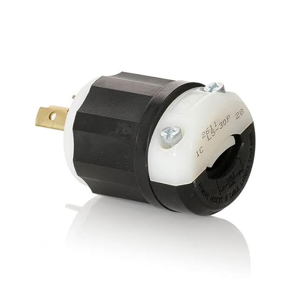 Leviton 30 Amp, 125 Volt, NEMA L5-30P, 2P, 3W, Locking Plug, Industrial Grade, Grounding, 2611-B, Black by Leviton - Image 2