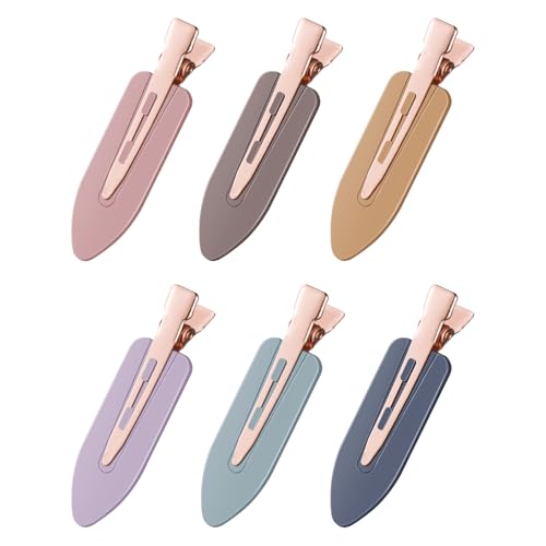 D 6 Pcs Creaseless Hair Clips No bend No Crease Hair Clip Makeup Clips for Women and Girls Flat Hair Clips for Hairstyling Salon Golden Handle