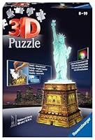 Ravensburger Statue of Liberty Night Edition - 108 Piece 3D Jigsaw Puzzle for Kids and Adults | Precision Fit with Easy Click Technology | Durable Display Piece | Over a Century of Quality