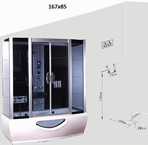 Cabina hidromasaje con bañera de baño 167 x 85 con sauna cromoterapia