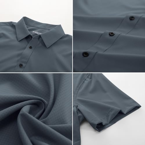 PJ PAUL JONES Mens Short Sleeve Button Down Shirts Wrinkle Free Stretch Dress Shirts for Men Casual Formal Shirt4