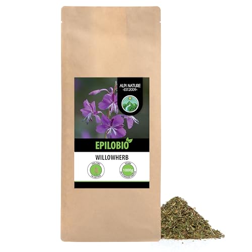 Epilobe, Té de hierbas de sauce con flores pequeñas (1kg), cortado, suavemente secado, 100% puro y natural para la preparación de té