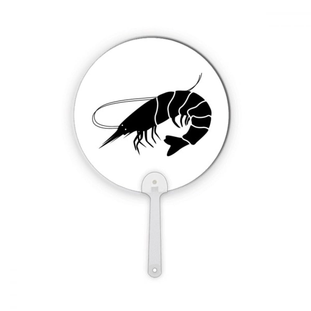 Éventail rond en plastique noir Crevettes Marine Life pour décoration et artisanat portable
