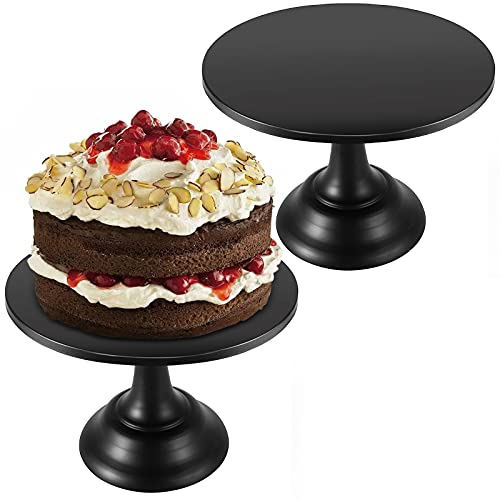 MUKLEI 2 Pack 10 Inch Black Iron Cake Stand, Adjustable
