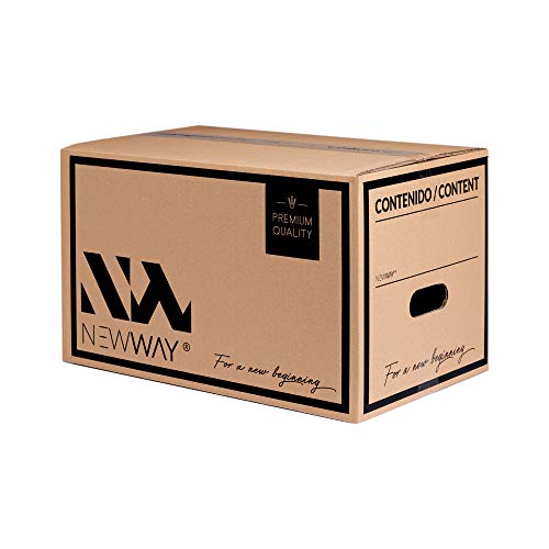 Pack 15 cajas de cartón para mudanza y almacenaje 430x300x250m con asas fabricadas en España con cartón ecológico altamente resistente doble capa CALIDAD PREMIUM