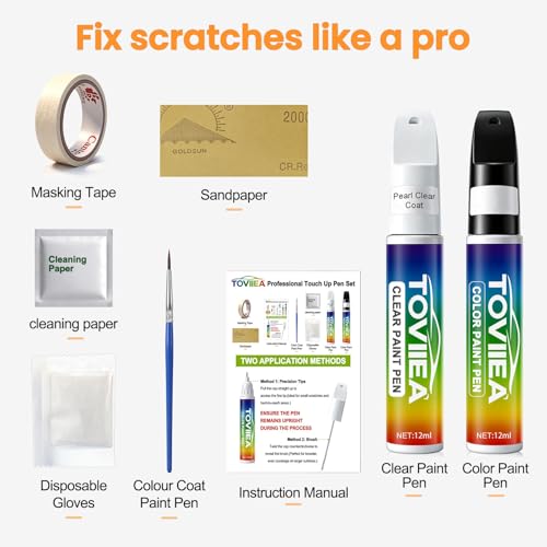 Image of Celestial Silver Metallic(1J9) Touch Up Paint for TOYOTA | 2-In-1 Car Scratch Remover Pen, Car Paint Scratch Repair Kit for Scratches, Chips & Nicks,2-PCS SET