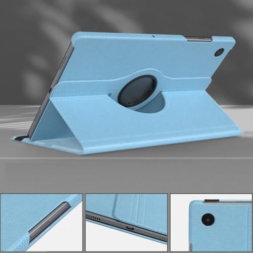 Image of M Cart Samsung Tab A8 10.5 Inch Flip Cover Leather Finish 360 Degree Rotate Flip Cover Shockproof Style Back Cover Case for Samsung Galaxy Tab A8 10.5 Inch (SM-X200 /SM-X205) (Sea Blue)