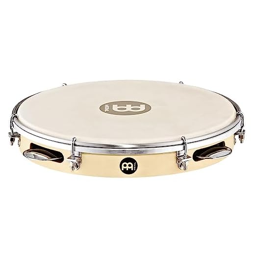 Meinl Percussion Pandeiro with Poplar Wood, 10” — NOT MADE IN CHINA — Hand Selected Goatskin Head and Chrome Plated Steel Jingles, 2-YEAR WARRANTY (PA10PW-M)