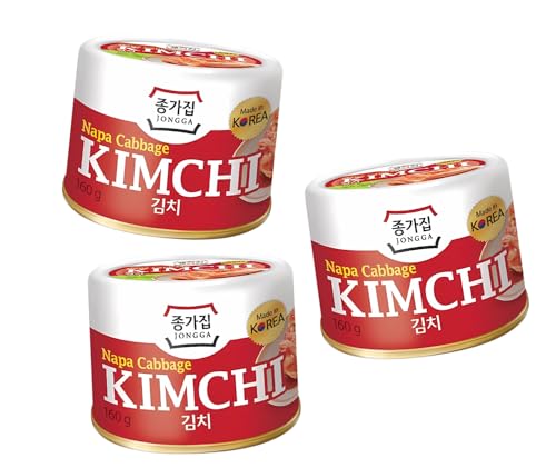 JONGGA Napa Cabbage Kimchi – 3er Pack – Klassisch Fermentiert & Vegan – Original Koreanisches Kimchi mit Chinakohl – OG ASIA – 3x 160g