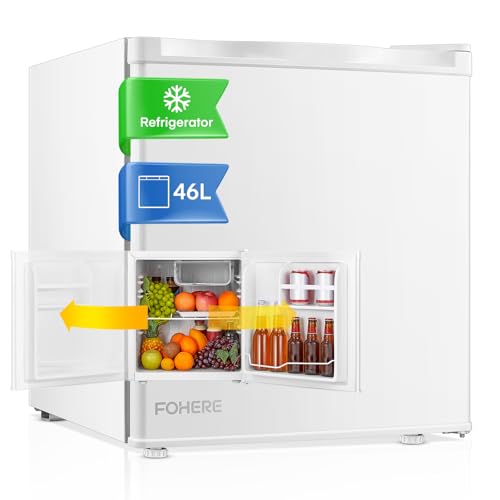 FOHERE Mini Réfrigérateur 46L, Petit Frigo Silencieux Avec Congélateur, Porte Réversible, Pieds...