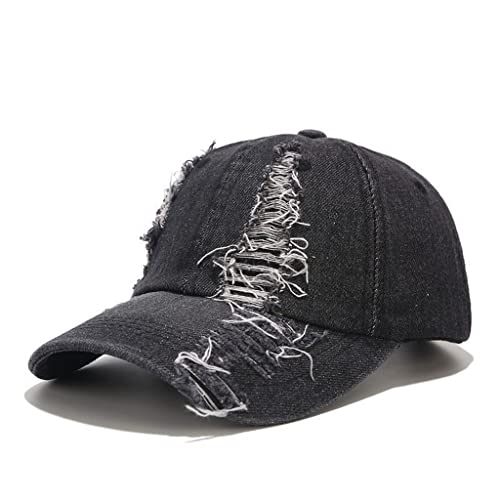 Casquette baseball ajustable contre le soleil chapeau en jean usé et respirant