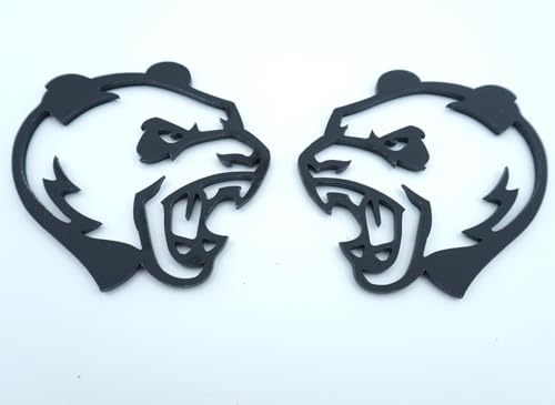 Image of Pair Set Angry Panda Emblems 3D Badge Customized Decal Sticker Fit for Universal Car Truck Motorcycles (Black)